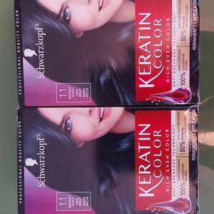 Schwarzkopf 2pk Keratin Color Midnight Black NIB